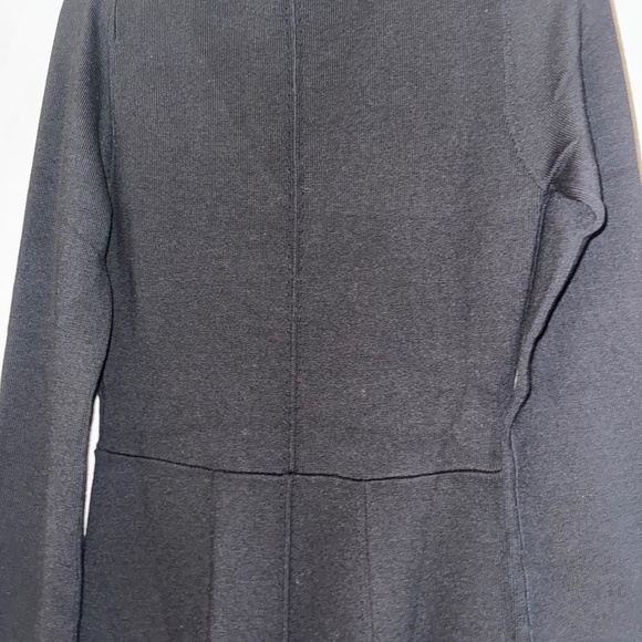 ARGENT Merino Wool A-Line Dress Rich Sweater Dress Black V-Neck Open Sleeve Nwot - Picture 10 of 12